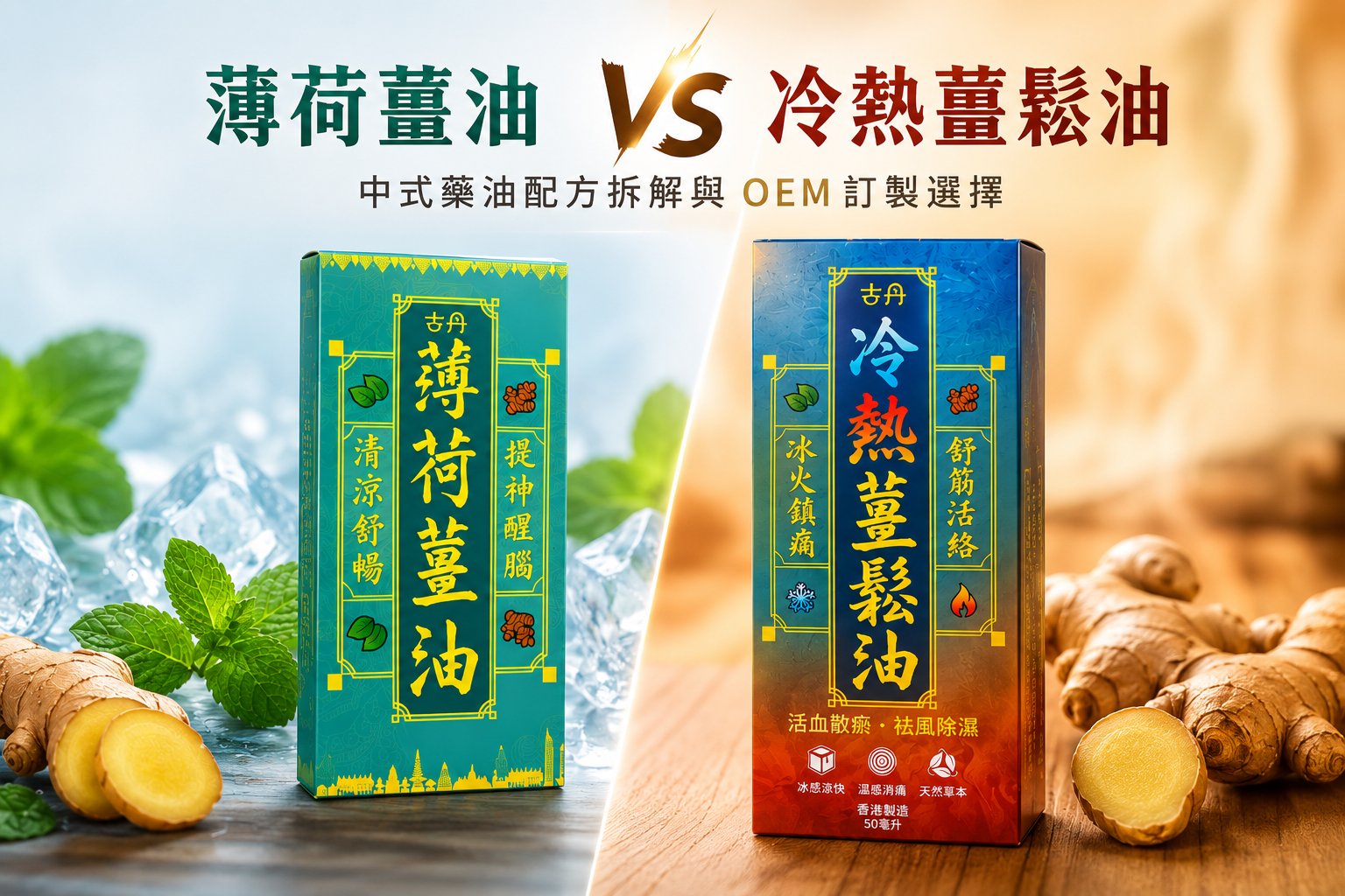 薄荷薑油 vs 冷熱薑鬆油：中式藥油配方拆解與 OEM 訂製選擇